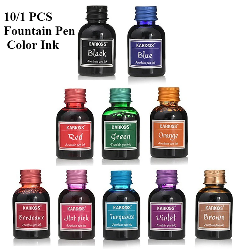 Fountain Pen Bottled Ink - 10/1 قطعة 30 مللي ألوان مختلفة