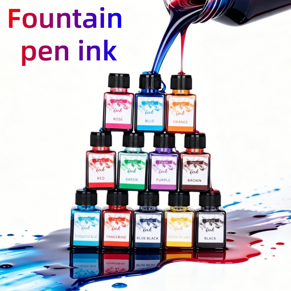 Fountain Pen Bottled Ink - حبر أقلام حبرية بـ 12 لونًا،