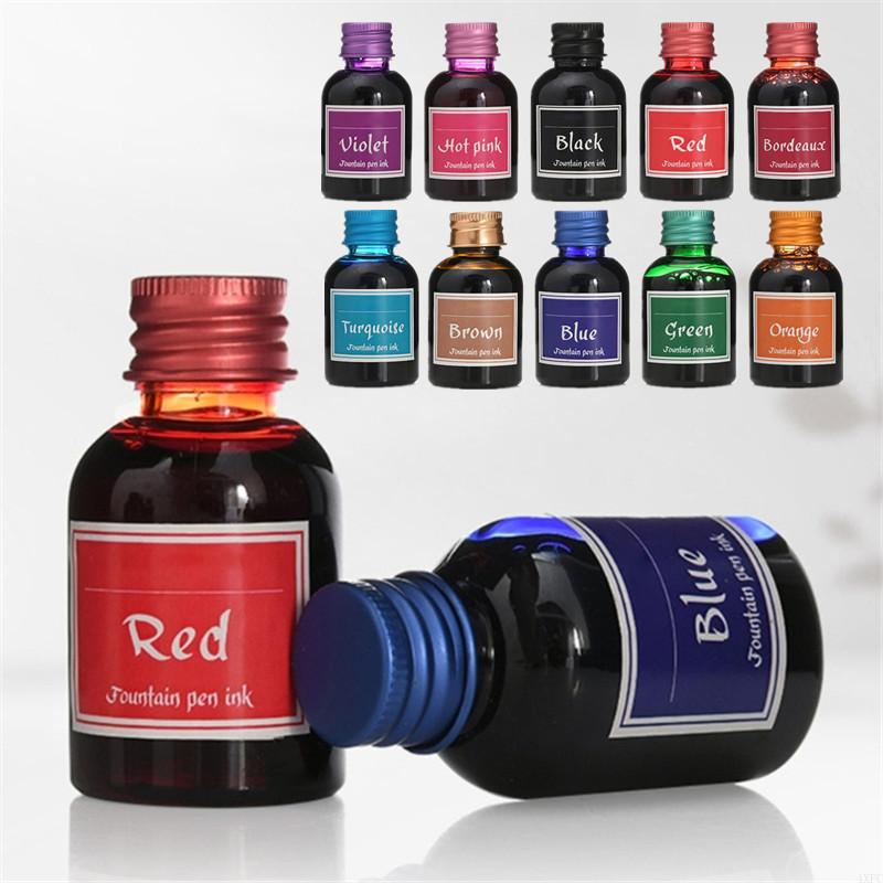 Fountain Pen Bottled Ink - 10 ألوان 1 زجاجة نقية ملونة