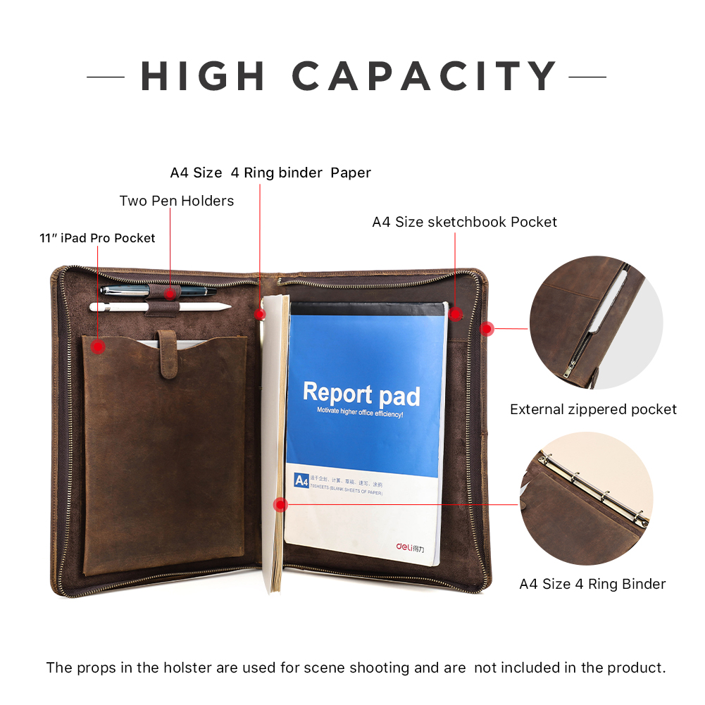 xury Retro A4 Cowhide Business - مراجعة Binder A4 Lever وسعره