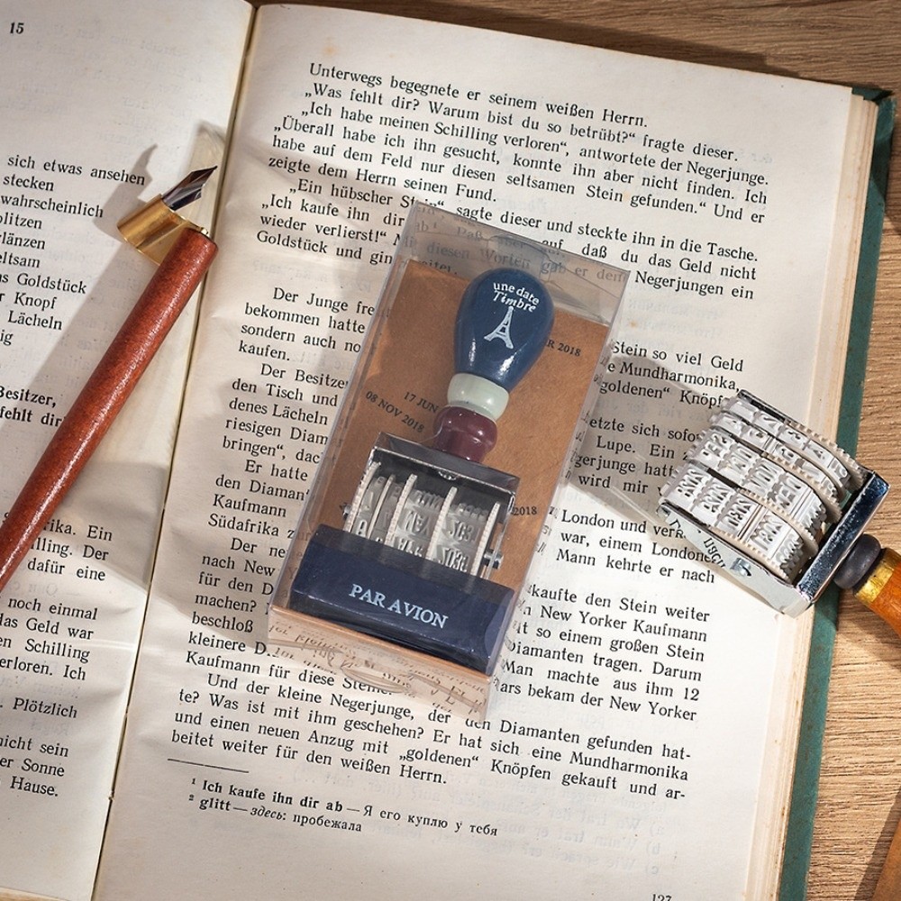 الرجعية خشبية الأسطوانة تاريخ  - مراجعة Rubber Date Stamp وسعره